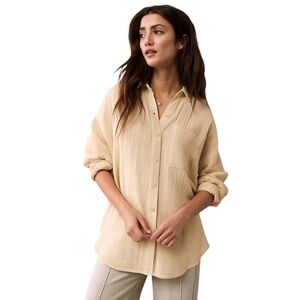 American Eagle Go‎ Big Beach Oversized Button Up Shirt Sz M